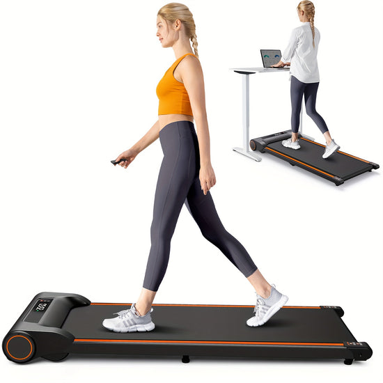 UREVO Walking Pad Under Desk Treadmill Walking Pad For Home Office Portable Walking Treadmill 225HP Walking Jogging Orange