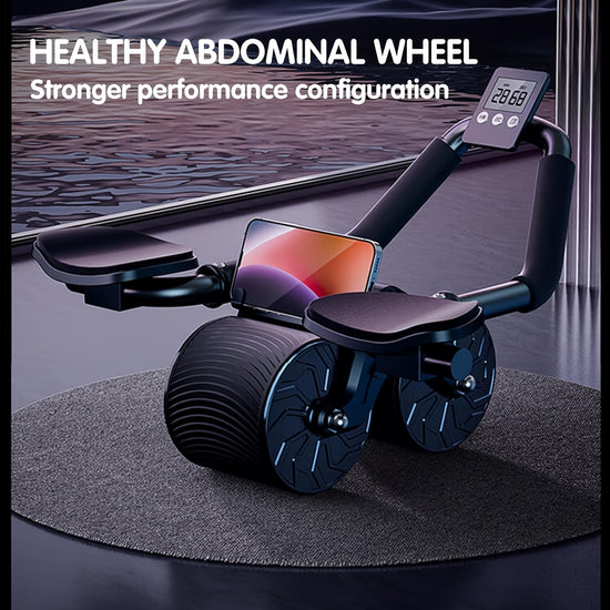 2024 New Ab Roller Wheel With Knee Mat Timer Automatic Rebound Abdominal Wheel Ab Abdominal Exercise Roller With Elbow Support Abs Workout Equipment Ab Exercise Roller For Women Men